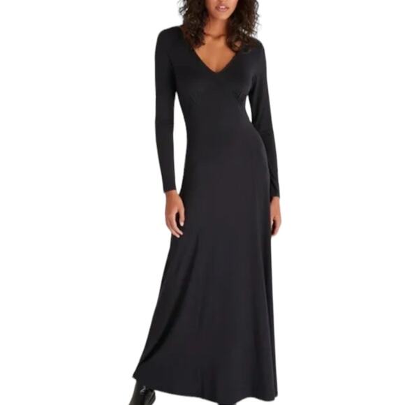 SALE! ZSupply Grace Black V Neck Maxi Dress S - Picture 1 of 9